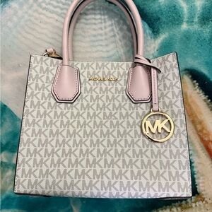 Michael Kors Light Pink and Cream Satchel